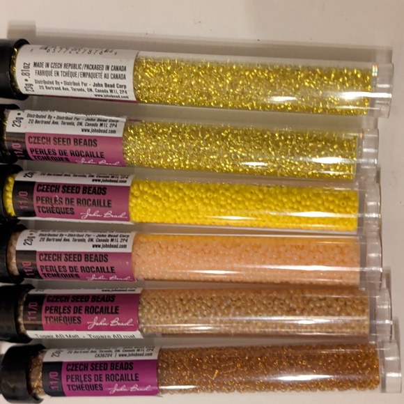 John Bead Czech Glass Seed Beads sz 11/0 Solid Rainbow Color Lot 34 Tubes - Picture 4 of 9